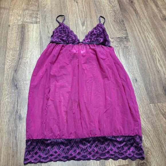 Victorias Secret Very Sexy Babydoll Lace Chemise Dress Size Small Purple - Picture 1 of 11